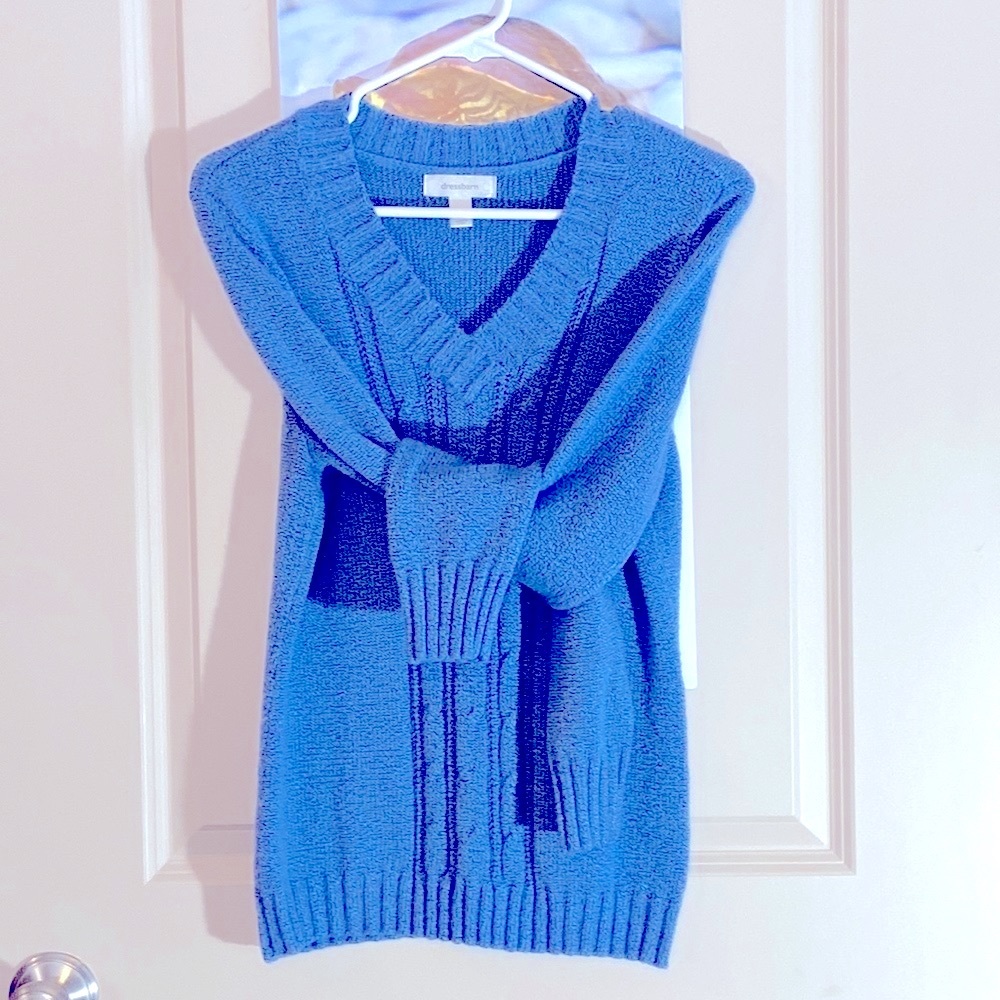 Nice Dress Barn Vntg. Sz-L VGU V-Neck Pullover Sweater👍🏼Laying-Still Clean/Soft